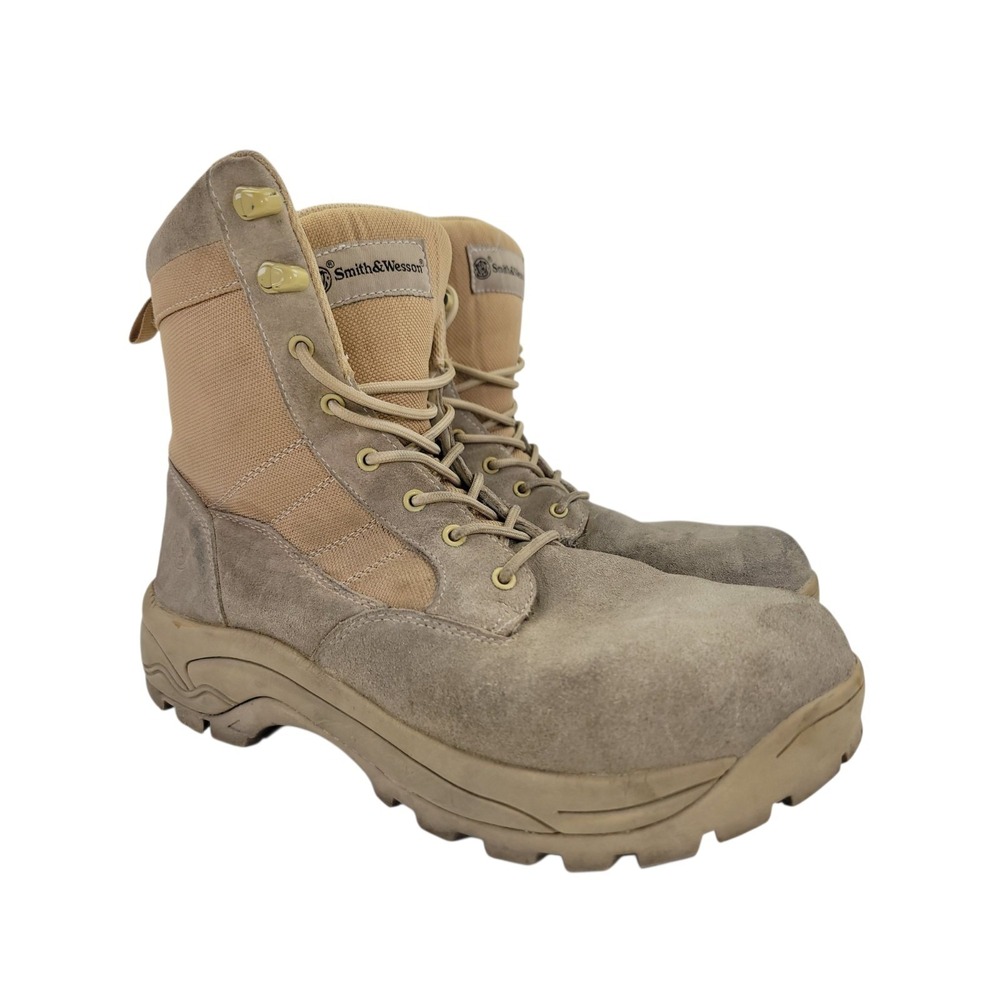 Smith And Wesson‎ Men's Brown Military Desert Leather Combat Boots Size 12